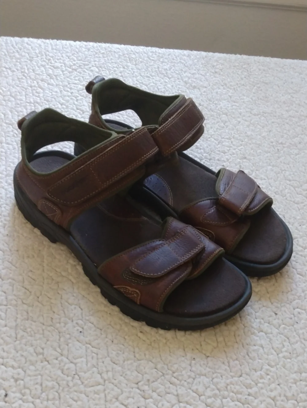 Men's Brown Rockport Leather Adjustable Strap Sandals